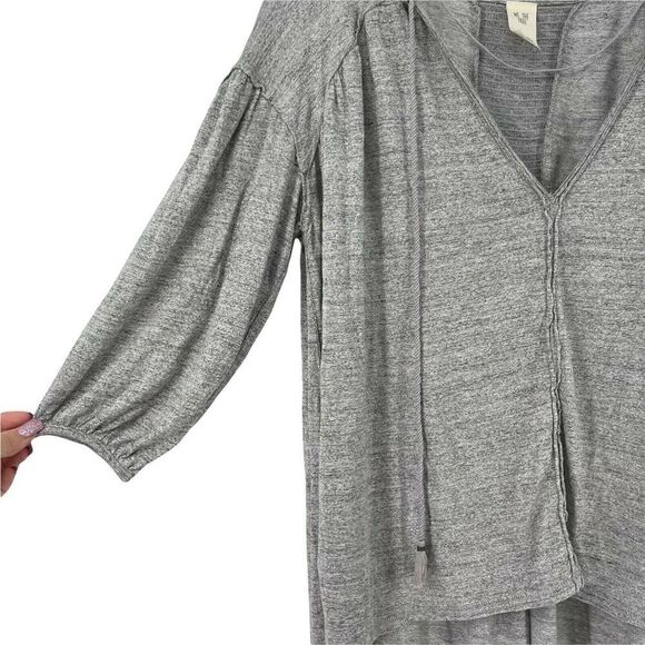 Free People Tunic Gray Bohemian Relaxed Fit Balloon Sleeve We The Free Size XS - Picture 4 of 9